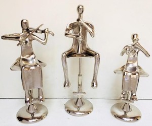 Jaffs Exports High Quality Silver <b>Figurative</b> Sculptures Set 3 Modern Aluminium Contemporary Artistic Tabletop Decor Handmade - Product Image 3