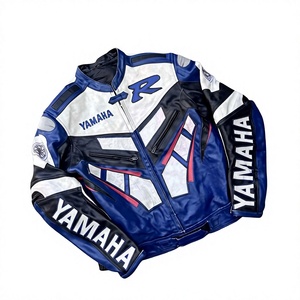 Chaqueta de Motociclismo para Hombre, Marca Ramaha, de Cuero Vacuno Genuino, con Protección de Nivel 2 CE y Soporte para la Espalda - Product Image 1
