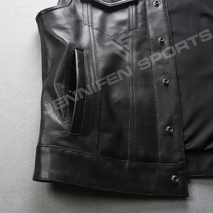 Chaleco de Motociclismo de Cuero Genuino de Alta Calidad, Chaleco de Cuero al Por Mayor a Precio Económico con Servicio OEM, Elegante - Product Image 4