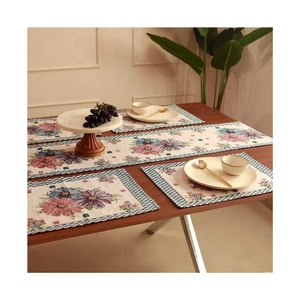 Solid Royal Blue Plain Embroidered Summer Placemat Wedding Party <b>Dining</b> Decor Linen <b>Table</b> Mat Kitchen Accessories <b>Table</b> Napkin - Product Image 2