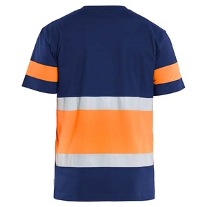 เสื้อเชิ้ตทำงานสะท้อนแสงสำหรับผู้ชาย ผ้าโพลีเอสเตอร์ ระบายความชื้น สีเทา/ส้ม พร้อมแถบสะท้อนแสง - Product Image 2