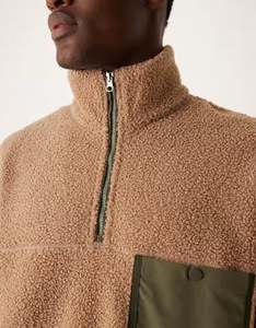 Veste à capuche unisexe en polaire personnalisée pour l'hiver, en laine épaisse et chaude, style streetwear, avec capuche en fausse fourrure Sherpa pour homme - Product Image 4