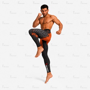 กางเกงเลกกิ้ง MMA แบบรัดรูป 220 กรัม โพลีเอสเตอร์ผสมสแปนเด็กซ์ ระบายเหงื่อได้ดี ยืดหยุ่น เหมาะสำหรับการฝึกซ้อม กีฬา ฟิตเนส สำหรับผู้ใหญ่ - Product Image 2