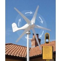 Kit Générateur Éolien 400W 12V à 5 Pales avec Contrôleur de Charge, Système de Production d'Énergie Éolienne à Axe Vertical pour Vente en Gros