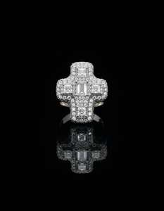 Luxury Hip Hop Cross <b>Ring</b> for Men, Iced Out Diamond Look in 925 Sterling <b>Silver</b> or Gold Finish, Religious <b>Statement</b> <b>Ring</b> Gift - Product Image 2