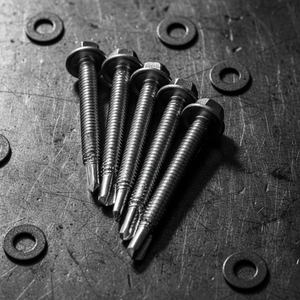 Vis autoperceuses à tête hexagonale de qualité supérieure (métriques/pouces) zinguées classe 8, robustes, résistantes à la corrosion, à filetage profond et grossier - Product Image 1