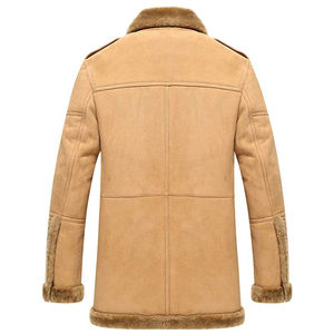 2026 <b>Men's</b> Genuine Sheepskin <b>Suede</b> Leather Eco-Friendly Windproof Hooded Winter <b>Jacket</b> Faux Fur Lining 100% High Quality Front - Product Image 2