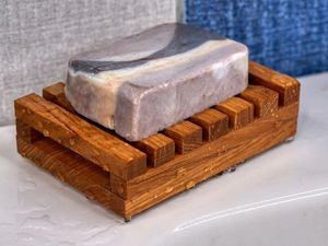 Solid Wood & for Soap Dish Holder with Drain Grooves Durable Modern Accessory for Everyday Use in Bathroom Interiors - Product Image 4