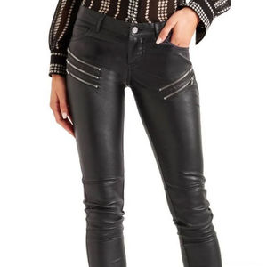 Pantalones de cuero nuevos para damas, de alta calidad, hechos a medida, pantalones de cuero puro para mujeres, pantalones de moda en varios colores. - Product Image 6