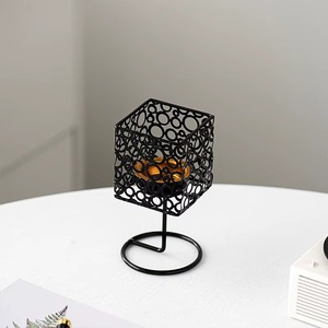 Quemador de incienso de metal con diseño de malla, soporte decorativo para aromaterapia, color dorado y negro, uso durante todas las estaciones - Product Image 2
