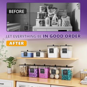 Paquete de 4 Contenedores Transparentes Plegables para Detergente de Lavandería, Cestas Grandes para Almacenar Detergente en Polvo, para Organizar la Lavandería - Product Image 5