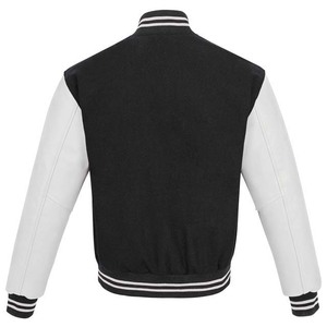 Customized Superb Quality Cheep Price Black <b>Leather</b> Sleeves Varsity <b>Jacket</b> High Quality Bright Color <b>Men</b> Wear Varsity <b>Jacket</b> - Product Image 2