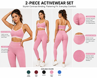 Ensemble de yoga 4 pièces sans couture imprimé léopard pour femme : soutien-gorge de sport, crop top, short et leggings taille haute, séchage rapide, vêtements de sport avec logo frontal