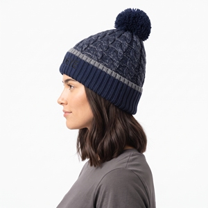 Hawkeye Knitted <b>Beanie</b> Hat <b>With</b> <b>Pom</b> <b>Pom</b> Embroidered Letter Design Unisex Winter Cap Casual Style - Product Image 2