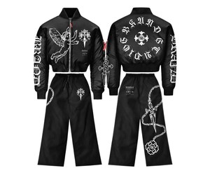 Conjunto de Sudadera con Capucha Estampada de Punto Transpirable con Lavado Ácido Personalizado y Pantalones de Chándal Acampanados para Hombre, Estilo Vintage Urbano, Tejido Pesado 100% - Product Image 6