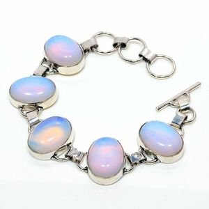Pulsera de Piedras Preciosas Naturales Cabujón, Pulsera Chapada en Plata de Ley 925, Joyería Hecha a Mano - Product Image 6