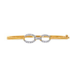 Elegant Gold <b>Infinity</b> Loop Diamond Bangle - Product Image 1