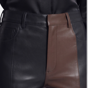 Pantalones de cuero sintético acampanados de moda para mujer, leggings anchos de cuero para mujer, pantalones acampanados de cuero de moda para mujer - Product Image 5