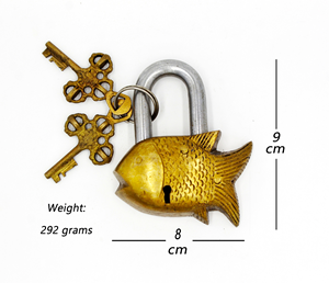 Cadenas décoratif en laiton en forme de poisson, cadenas en laiton à motif animal, cadenas en métal fantaisie pour objets de collection, boutiques de cadeaux, décoration intérieure - Product Image 3