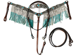 ADEEFA Premium Brown Western Leather Headstall <b>Breast</b> <b>Plate</b> Collar Set Customized Size High Quality Horse Tack - Product Image 1