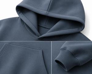 Sweat-shirt à capuche en molleton pour homme, manches classiques, 100 % coton, couleur unie, coupe ample, poche avant, décontracté, pour l'hiver, respirant, ODM - Product Image 4