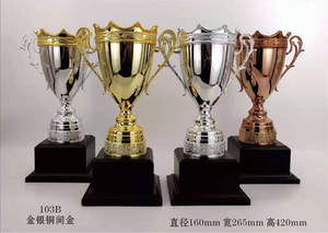 Trofeos deportivos de metal para campeones, subcampeones y terceros, trofeos de orejas dobles - Product Image 6
