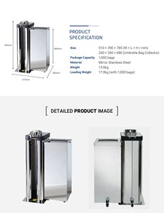 Empacador Automático de Paraguas con Sistema Integrado de Recuperación de Vinilo, Dispensador de Paraguas de Doble Función con Función Integrada de Eliminación de Residuos - Product Image 3