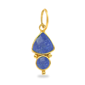 Pendentif breloque en saphir teinté taille trillion avec serti – Bijoux de créateur en pierres précieuses en gros - Product Image 1