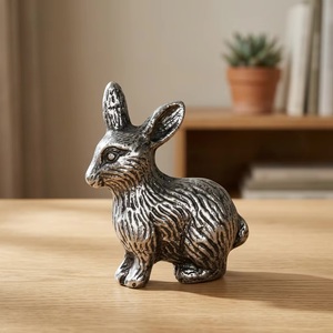 Antique Silver Cast Iron Rabbit Door <b>Knobs</b> & Drawer Pull Handle <b>for</b> Kitchen Bedroom <b>Dresser</b> Bathroom Hotel Furnishing - Product Image 5