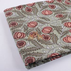 New Collection Hand Block Lightweight Cotton Floral Print Fabric Soft Material for Boys Bag - Product Image 3