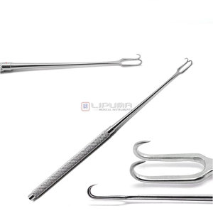 Retracteur chirurgical à double crochet Joseph pour la peau, 2x2 crochets, 6,25 pouces, en acier inoxydable, à pointes affûtées de 2 mm, instruments médicaux - Product Image 1