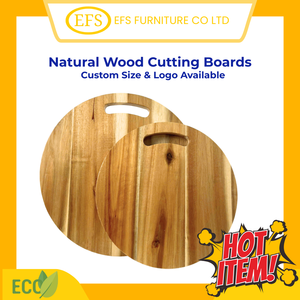 Planche à découper ronde en bois d'acacia avec trou de suspension, planche de cuisine, planche de boucher, taille personnalisée, fabricant OEM ODM - Product Image 6