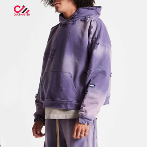 Fabricantes de Conjuntos Deportivos Casuales de Alta Calidad y Gran Peso con MOQ Bajo, Corte Regular, Estilo Oversize para Hombre, Lavado Ácido Desgastado para Invierno - Product Image 2