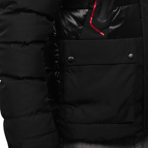 Veste d'hiver matelassée pour homme, grande taille, imperméable, chaude et épaisse, avec capuche, en toile, style vintage, fermeture éclair, duvet de canard, vente en gros - Product Image 6
