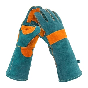 Gants de travail robustes ignifuges en cuir de vachette, résistants à la chaleur, pour barbecue et four, gants de sécurité renforcés - Product Image 1