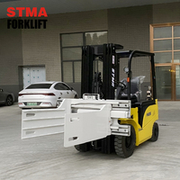 STMA 2 Ton 2.5 Ton 3 Ton forklift listrik derek kebisingan rendah harga terjangkau angkat garpu dengan Bale penjepit pengangkat truk lampiran
