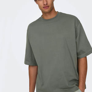 Camiseta de Hombre con Hombros Caídos de Último Diseño – Totalmente Transpirable, de Secado Rápido, Mezcla de Poliéster/Algodón, Logotipo Personalizado OEM, Casual - Product Image 3