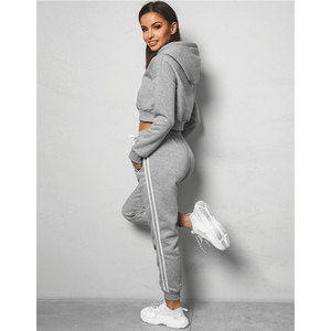 Conjunto de chándal con capucha y pantalón corto para mujer, OEM ODM, transpirable, ajustado, personalizado, estilo urbano, ecológico. - Product Image 4