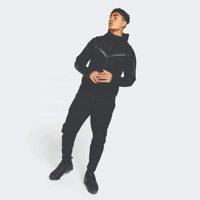 Econex Sports 2025 OEM Design 69% Coton 31% Polyester Noir Hommes Tech Polaire Survêtement Full Zip Hoodie Joggers Sweatpants