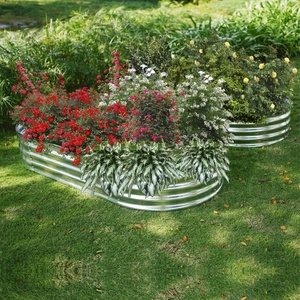 Jardinière surélevée de taille personnalisée en acier galvanisé ovale pour l'extérieur Lit de jardin en métal pour application domestique Décoration de la pépinière Sol - Product Image 3