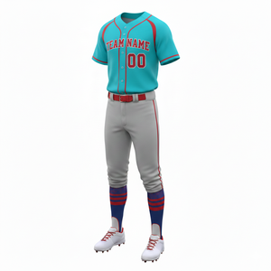Maillot de baseball personnalisable respirant à col en V et pantalon uniforme – Vêtements de sport sublimés imprimés de haute qualité - Product Image 2