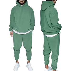 Conjunto de Pantalones y Suéter de Manga Larga, Otoño/Invierno, Estilo Europeo/Americano, Color Sólido, 100% Algodón, Felpa Ligera, Secado Rápido, Transpirable - Product Image 4