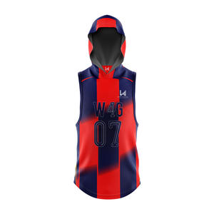 Maillots de football américain à drapeau 7v7 personnalisés pour jeunes et adultes, sans manches, à capuche, imprimés par transfert thermique, respirants, séchage rapide, écologiques - Product Image 4