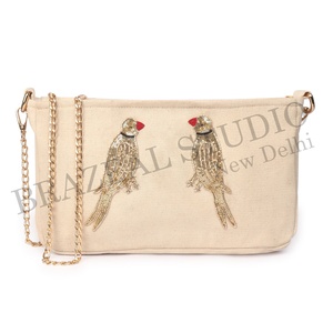 New Arrival BRAZEAL STUDIO Velvet Fashion Designer Women's Single Beaded Geometric Pattern Shoulder Clutch Purse Daily Life - Product Image 2