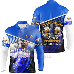เสื้อโปโลชายพิมพ์ลายแบบ Dye Sublimation ผ้าโพลีเอสเตอร์ผสมสแปนเด็กซ์ 100% แห้งเร็ว - Product Image 6