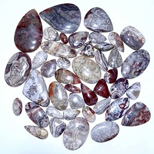 Agate Crazy Lace Naturelle, Cabochon de Quartz, Non Traité, Coupe Ovale, Coupe Poire, Effet de Couleur, Certifié par un tiers, Tailles personnalisables - Product Image 1