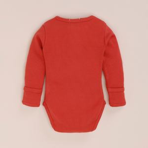 บอดี้สูทแขนยาวทำจากไม้ไผ่อีลาสเทนออร์แกนิกชุดชั้นในเด็กสีเบอร์รี่ - Product Image 2