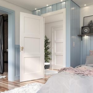 Water-resistant Mold-Proof PVC Finished 40mm Thickness MDF Wooden Hollow Door Panel with Frame Home Office House Entry Room Door - Product Image 3