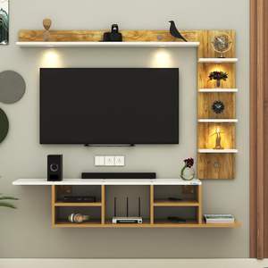 Meuble TV mural LED, support mural pour téléviseur, unité de divertissement TV, meuble TV pour salon, support pour décodeur - Product Image 1