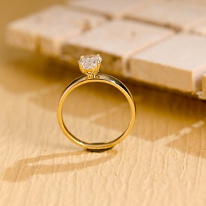Anillo de Compromiso con Diamante Ovalado Cultivado en Laboratorio, Chapado en Oro de 14K, Certificado por IGI, Claridad VVS1, Estilo de Lujo para Boda y Aniversario - Product Image 3
